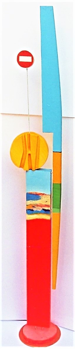 Scheda n. 332 Sole in città 1998 olio su legni vari 20x120